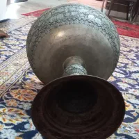 جام ظرف میوه قدیمی مس وبرنج اب کاری نقره