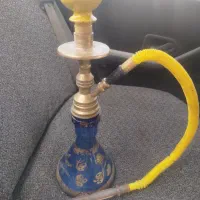 قلیون برنجی قدیمی ضخیم با وسایل