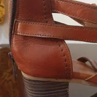 صندل چرم زنانه ،رنگ عسلی،سایز۳۸|کیف، کفش، کمربند|رشت, پل تالشان|دیوار