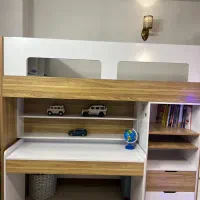 تخت خواب و میز تحریر  دو طبقه نو