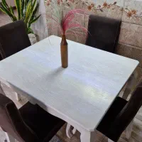 میزناهارخوری ۴نفره چوبی کاملا سالم درحد نو|میز و صندلی غذاخوری|کوچصفهان, |دیوار