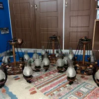 لوستر ۶ شاخه چوب و فلز|لوستر و چراغ آویز|تهران, نارمک|دیوار