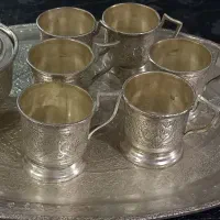 سرویس چایخوری برنجی|صنایع دستی و سایر لوازم تزئینی|اصفهان, خواجو|دیوار