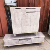 ست آیینه کنسول و میز تلویزیون و جاکفشی|بوفه، ویترین، کنسول|خرم‌آباد, |دیوار