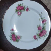 بشقاب قدیمی گلسرخی