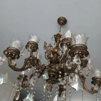 لوستر برنجی ده شاخه  بدون لامپ