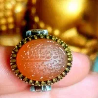 انگشتر عقیق یمن اصل خطی عتیقه سنگ نگین مهره