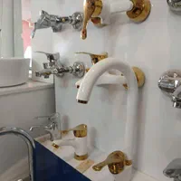 شیرآلات سفیدطلایی چهار تیکه تنه سنگین چشنواره فروش|مصالح و تجهیزات ساختمان|شاهینشهر, خانه کارگر|دیوار