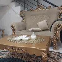 مبل سلطنتی راحتی هفت نفره ب همراه جلو مبلی|مبلمان خانگی و میز عسلی|گنبد کاووس, |دیوار