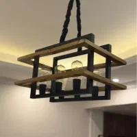 لوستر چوب فلز