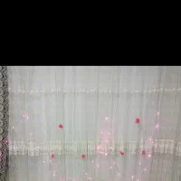 پرده توری گیپور و کتیبه به همراه والن جنس مخمل|پرده، رانر، رومیزی|کرج, شعبان‌آباد|دیوار
