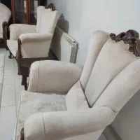 سرویس مبل چوب اصل و پارچه ترک