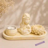دکوری جای عود وارمر، گلدان و گل مینی مراگشی