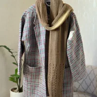 کت چهار خونه پاییزی و شال بافت