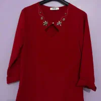 شومیز قرمز آستین بلند