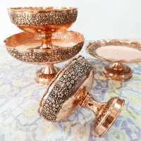 سرویس پذیرایی گلبرگ قلم زنی ۴ تیکه مسی نانو شده