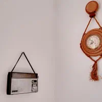 رادیو سونی ژاپنی ساعت سفالی عتیقه