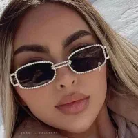 عینک افتابی فلزی فول نگین به کار خاص چک ۳ ماهه