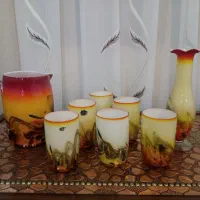 ظروف قدیمی لیوان آنتیک نعلبکی شاه بارفتن آرکوپال