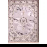 فرش ماشینی زمرد مشهد زمینه سنگ مرمر نقرهای