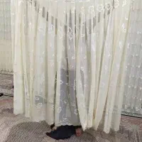 پرده تور حریر با استر