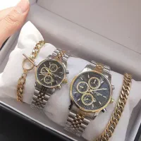 ساعت سیتیزن بند دورنگ صفحه مشکی