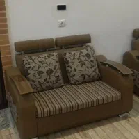 مبل راحتی8نفره کاملا سالم محکم چرم فوم سرد