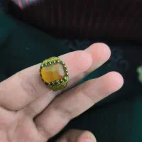 انگشتر نگین عقیق رودخانه ای عالی