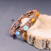 انواع دستبند سنگی با بافت چرم