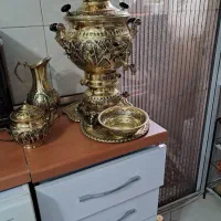 سماور برنجی اعلا اصفهان کار دست طرح هخامنش|سماور، چایساز، قهوهساز|رشت, هلال احمر|دیوار