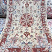 فرش ذرع و نیم تبریز طرح علیا رج 50 چله و گل ابریشم