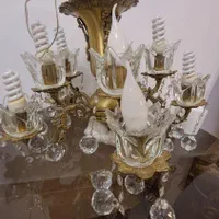 لوستر ۱۰شعله برنجی اصل.|لوستر و چراغ آویز|قزوین, |دیوار