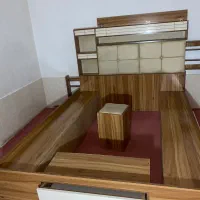 تخت خواب دونفره ست میز ارایش و صندلی