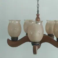 لوستر چوبی در حد نو 5شاخه|لوستر و چراغ آویز|بجنورد, |دیوار