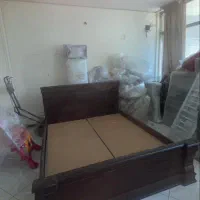تخت خواب دو نفره چوبی طرح آجر نما تمیز|تخت و سرویس خواب|تهران, هروی|دیوار
