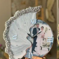 ساعت رزینی با عکس دلخواهتون|ساعت دیواری و تزئینی|فارسان, |دیوار