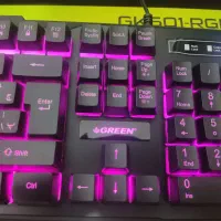 کیبورد گیمینگ نیمه مکانیکال green gk601 RGB|قطعات و لوازم جانبی رایانه|بندرعباس, |دیوار