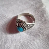 انگشتر فیروزه و عقیق قدیمی