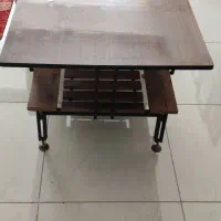 میز جلو مبلی چوب و فلز