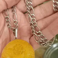 گردنی کهربا ۱۰۰ درصد اصلی نقره فیگارو اصل|کلکسیون اشیاء عتیقه|ورامین, ورامین|دیوار