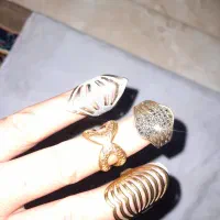 دستبند استیل و انگشتر طلا روس