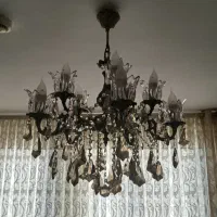 لوستر برنز ۵ شاخه ۱۰ شعله دو عدد|لوستر و چراغ آویز|سهند, |دیوار