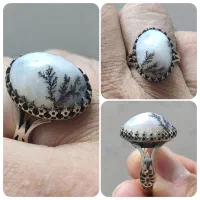 انگشتر شجربا سنگ معدنی -رکاب نقره روس(نقره نیست)