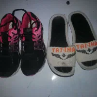 فروش 2 جفت کتونی و دمپایی زندان باف