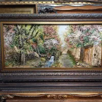 تابلو فرش کوچه باغ بهار چله ابریشم ۹۰*۱۳۵ golha|تابلو فرش|تهران, نارمک|دیوار