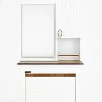 کمد و آینه روشویی معلق مستقیم از تولیدی (بدون سنگ)|لوازم سرویس بهداشتی|ماکو, |دیوار