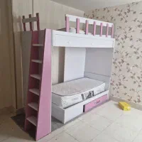 فروش تخت دو طبقه به همراه کمد دو عدد تشک|تخت و سرویس خواب|جم, |دیوار