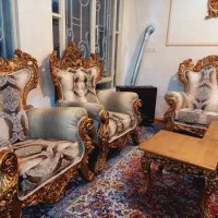 مبل سلطنتی استیل همراه ست عسلی