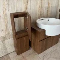 سرویس کامل روشویی و باکس حوله و آینه هالوژن دار|لوازم سرویس بهداشتی|بابل, |دیوار