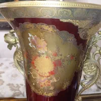 گلدان گلد کیش برنز و طلاکوب کوب